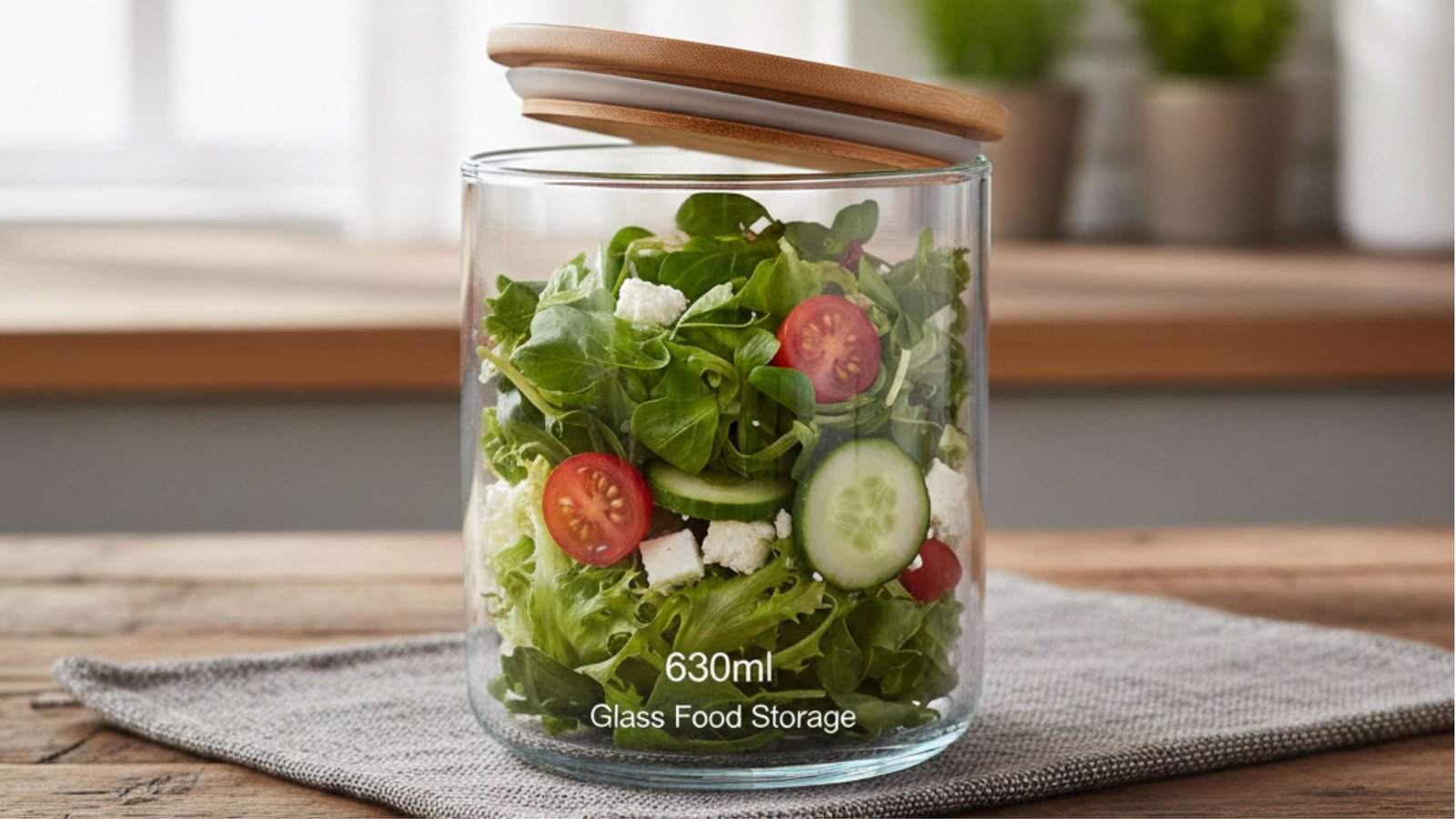 630ml Glass Food Storage With Lid